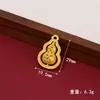 Novo Pingente Chaveiro de Cabacinho Dourado Tradicional Estilo Chinês com Oito Tesouros Vazados, Lótus da Riqueza e Acessórios de Bússola