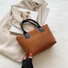 Bolsa Tote Simples de Cor Sólida Estilo Japonês 2024 Nova Moda Veludo Fashion Artística Ombro Transversal Bolsa de Mão