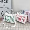 2024 Principios de Primavera Gran Capacidad Lona Letras Mujeres Ligero Casual Simple Bolso de Mano Hombro Cruzado Bolso Tote Nuevo