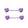Anel de zircônia para seios, comércio eletrônico internacional, nova joia de piercing da moda, unha de peito em forma de coração, 7 cores, joias da moda femininas em estoque