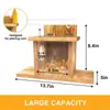 Comedero para Ardillas Montado en Pared Exterior Dispositivo de Alimentación de Madera Comedero de Invierno para Hámster Comedero para Mascotas de Jardín y Patio