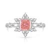 Anillo de Copo de Nieve con Corte Flor de Hielo de Piedra Preciosa Colorida Más Vendido en Transmisión en Vivo, Diamante de Alto Carbono Súper Brillante, Anillo de Estrella de Ocho Puntas Chapado en Oro, Envío Directo de Una Pieza