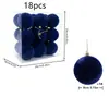 Decoraciones Navideñas de Nuevo Producto Transfronterizas Juego de Bolas de Navidad Afelpadas de 18 Piezas 6/8cm Bolas de Plástico para Decoración de Árbol de Navidad