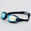 Gafas de natación de silicona coloridas para adultos, galvanizadas, impermeables, antivaho, alta definición, unisex, al por mayor, con protección UV