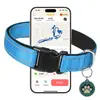 Coleira Refletiva para Cachorro com Etiqueta de Identificação Pet com QR Code Inteligente, Coleira de Segurança Ajustável de Nylon para Cães, Coleira Confortável para Filhotes para Passeio