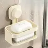 Nuevo soporte para jabón de ventosa, caja de jabón de pared, estante de almacenamiento sin taladro, estante de jabón de doble capa para baño y inodoro