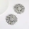 Pendientes de Flor Espiral de Diamantes Completos de Moda Estilo Europeo y Americano Geométricos Redondos Elegantes y de Moda para Mujer