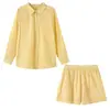 Conjunto Verão Relaxado com Proteção Solar Feminino Tamanho Plus Size Inno 2026 Novo Estilo Camisa e Shorts Conjunto de Duas Peças 245128