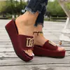 Comercio electrónico transfronterizo, talla grande, colección de verano 2026, sandalias de cuña para mujer, sandalias de plataforma, sandalias de playa de suela gruesa