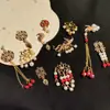 Accesorios DIY Hechos a Mano Estilo Chino Abanico de Boda de Novia Abanico Redondo Estilo Antiguo Colgante Decorativo Borla Materiales Taza de Té