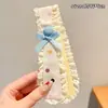 Fita Mágica Infantil Desenho Laço Renda Franja Patch para Meninas Pequenas, Fixador de Cabelo Amigo do Cabelo para Meninas