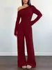 Conjunto de dos piezas de nuevo otoño e invierno para mujer, top ajustado de manga larga y pantalones de pierna ancha, transfronterizo de Amazon europeo y americano