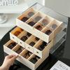Caja de almacenamiento de acrílico para gafas de sol, cajón divisor transparente a prueba de polvo, estante de almacenamiento para cosméticos, lápiz labial y más.