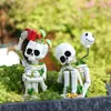 Nuevo producto transfronterizo: Juego de Dos Estatuas de Resina de Calavera para Halloween, Decoraciones de Jardín de Patio al Aire Libre de Primavera y Verano, Bonsái