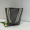 Bolso de mano de gran capacidad, tejido a rayas, con un solo hombro y contraste de colores, nuevo y a la moda