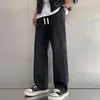 Pantalones de verano finos de seda de hielo para hombre transfronterizos, secado rápido, holgados, talla grande, con caída, pierna ancha, pantalones largos casuales frescos para hombre