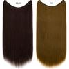 Peruca de comércio exterior europeia e americana linha de pesca feminina cortina de cabelo longo cabelo liso natural sem costura fabricantes de adesivo de cabelo manchar peruca de fibra química