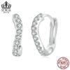 Aifule simple arete de aro de circonita fina con destellos, para combinar con todo, para mujer, plata esterlina s925, aretes chapados, joyería al por mayor