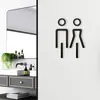 Letrero acrílico para puerta de baño de hombres y mujeres, placa de puerta personalizada para inodoro, letrero de baño, letrero, pegamento trasero