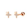 Varilla de acero inoxidable de 16G aretes de botón para el cartílago de la oreja de moda de nicho aretes pequeños venta caliente en vivo aretes con microincrustaciones de circonita aretes mini