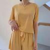 Verão Gelo Pijamas de Seda Roupas Femininas Casa Gelo Cool Queen Soft Suit Home Casual Shorts de manga curta Terno de duas peças