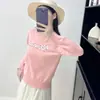 Suéter Pulôver Base Carta Mestre Coração Doce Manga Curta Longa Primavera Outono Novo Slim Fit Emagrecedor Top Tendência