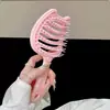 Peine de Costilla Autolimpiante con Orejas de Gato, Peine Masajeador de Cojín de Aire Hueco para Mujeres, Peine Doméstico para Estilizado Alisado de la Parte Superior del Cráneo Esponjoso