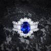 Anillo de Tesoro de Zafiro Azul Real Imitación Natural con Incrustaciones de Sense Designer de Alta Calidad Color Diamante Rojo Paloma Anillo para Mujer