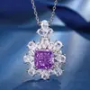 Nuevo Conjunto de Joyería Huabi Otoño e Invierno Diamante de Alto Carbono Corte Flor de Hielo Cobre Incrustado Cuadrado de Princesa Alta Moda 10*10