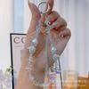 Corrente para Celular Ins Borboleta Curta Cristal Pendurada Corrente de Mão Miçangas Artesanais Pulso Strass Franja Portátil Anti-perda Pendentes Ornamentos