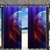 Cortinas Personalizadas a Medida con Estampados del Vasto Universo y la Tierra para Uso en Exteriores, Cortinas Blackout para Balcón, Servicio de Dropshipping Disponible