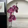 Flores artificiales con un toque de alta gama, orquídeas Phalaenopsis para decoración del hogar, decoración de mesa de comedor y entrada de lujo ligero, materiales para ramo de boda