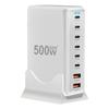 Carregador de Mesa de Nitreto de Gálio 500W Pd Transfronteiriço Novo Carregador 6C2A Adaptador Multifuncional de 8 Portas Pd