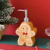 Cerámica Dividida Hogar Botellas Lindas Hombre de Jengibre Navideño Botella de Baño Linda Botella con Bomba para Loción Gel de Ducha