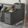 Mesa Auxiliar de Sofá de Lujo Ligero Sala de Estar Madera Maciza Hogar Gabinete Lateral Multifuncional Gabinete Estrecho Pequeño Ultra Delgado Gabinete de Almacenamiento Simple