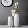 Jarrón de Cerámica de Diámetro Grande, Patrón de Mármol, Jarrón para Flores Secas de Sala de Estar, Adorno Artístico con Impresión por Transferencia de Agua