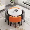 Loja de móveis simples com conjunto de mesa e cadeira para vitrine, mesa redonda pequena, escritório, sala de descanso, reunião, recepção, mesa e cadeira de lazer