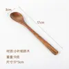 Cuchara de Madera de Acacia Sazonando Cuchara para Remover Café Mango Largo Cuchara de Madera Madera Maciza Niños Teca Mini Cuchara Pequeña de Madera