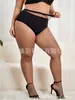 Medias de Rejilla Europeas y Americanas Transfronterizas Tallas Grandes con Abertura Inferior Lencería Medias de Seda Sexy Malla Grande Malla Mediana Malla Pequeña