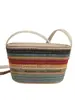 Bolsos de Mujer Transfronterizos 2026 Nuevo Color de Moda Bloques de Color Rayas Arcoíris Tejidas Bolso de Paja Bolso de Hombro Único Cruzado Moda