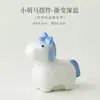 Glacê de Cristal Cavalo Pequeno Giratório Pet de Chá Cerâmica Ornamento Criativo Fofo Estilo Chinês Acessório para Cerimônia do Chá Decoração de Mesa Artesanato