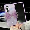 Adecuado para Samsung Zfold7 Funda con Spray de Diamantes para Flash del Arco Zfold5/ 40% de descuento Pantalla Apilada Pulsera Funda Protectora de PC con Pedrería