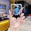 Capa de Celular Batman Tinta Escura Tendência para Apple 16/17pm, TPU à Prova de Choque nos Quatro Cantos, Capa de Celular Simples Masculina