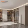 Armario Personalizado para Toda la Casa, Puerta de Vidrio de Apertura Plana Moderna y Sencilla, Vestidor de Dormitorio, Armario de Almacenamiento Integrado de Gran Capacidad
