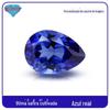 Anéis Huagang Gemstone Safira Regenerada Azul Real Cultivada em Forma de Pera Caibao Sintético Tirafu Gota