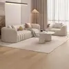Sofá para Salão de Beleza, Sofá de Linha Reta Luxuoso para Sala de Descanso e Recepção, Cor Creme, Modelo Novo para Pousadas e Hotéis