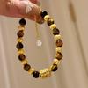 Pulsera de Ojo de Tigre Ojo de Gato Natural de Alta Gama de Lujo Ligero Estilo Francés Moda Combinable Estilo Nacional Nuevo Estilo Chino Pulsera Cuerda de Cuentas