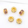 Colar de diamante de cobre pulseira espaçador contas grandes contas de buraco cinco grandes contas de cobre diamante solda anel de perfuração DIY frisado acessórios de joias