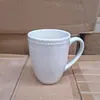 Louça de Cerâmica para Casa Prato Raso Plano Branco Puro com Relevo Tigela de Arroz Prato Criativo para Restaurante Prato para Bife Prato para Massa Caneca com Pontos de Pérola