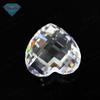 Huagang Gema Coração Dupla Face Tartaruga Zircônia Branca Pedra Solta Grade Face Zircônia Cúbica Sintética Diamante Artificial